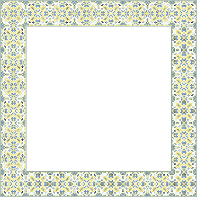 Marco de ilustración vectorial para el texto del ornamento ucraniano en estilo étnico identidad vyshyvanka