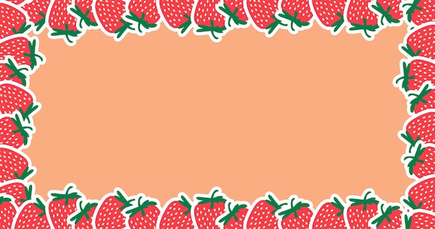 un marco con una imagen de fresas en él