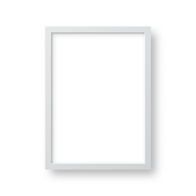 Marco de imagen realista aislado sobre fondo blanco Maqueta de cartel en blanco Marco de fotos vacío Ilustración vectorial