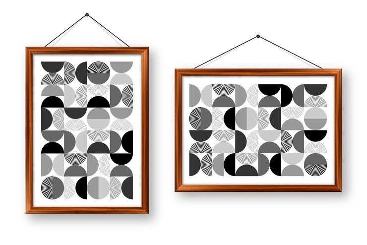 Vector marco de imágenes con patrón geométrico de moda fondo moderno elementos simples textura retro formas geométricas básicas diseño de impresión portada de cartel minimalista ilustración vectorial