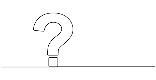 Marco de interrogación fondo lineal dibujo continuo de una línea de la interrogación Ilustración vectorial