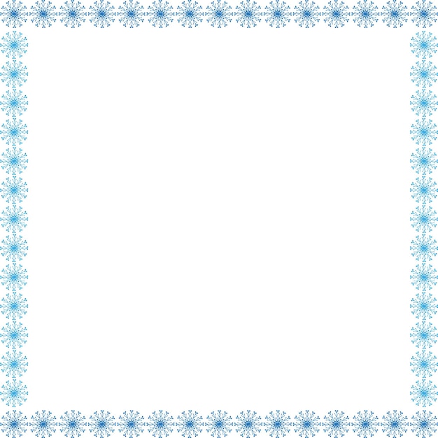 Marco de invierno de copo de nieve de Navidad copo de Nieve en fondo blanco borde con espacio vacío para su texto