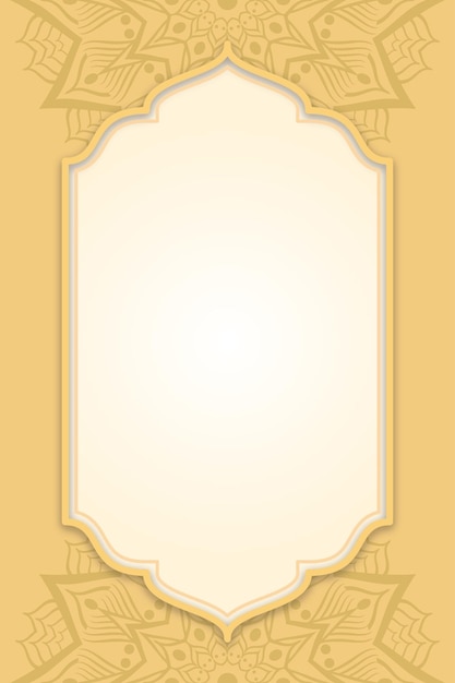 Marco islámico 2. El fondo dorado con borde y elemento mandala se puede usar para la decoración islámica