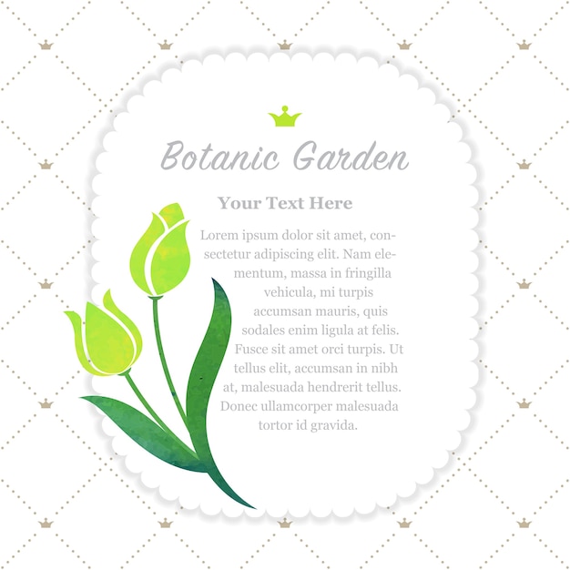 marco de jardín botánico tulipán verde