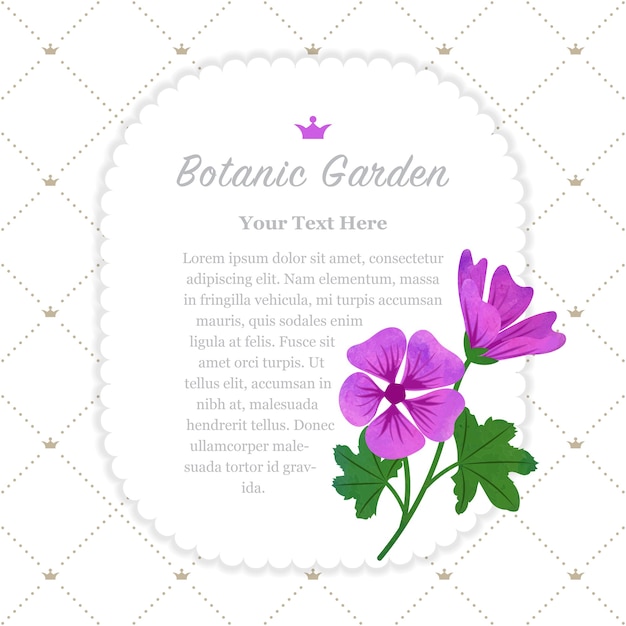 marco de jardín botánico violeta malva