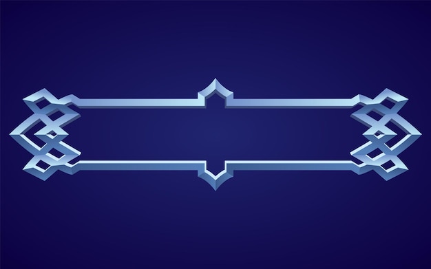 Marco juego medieval ui marco rectángulo vacío en el antiguo estilo elemento de interfaz estandarte metálico o