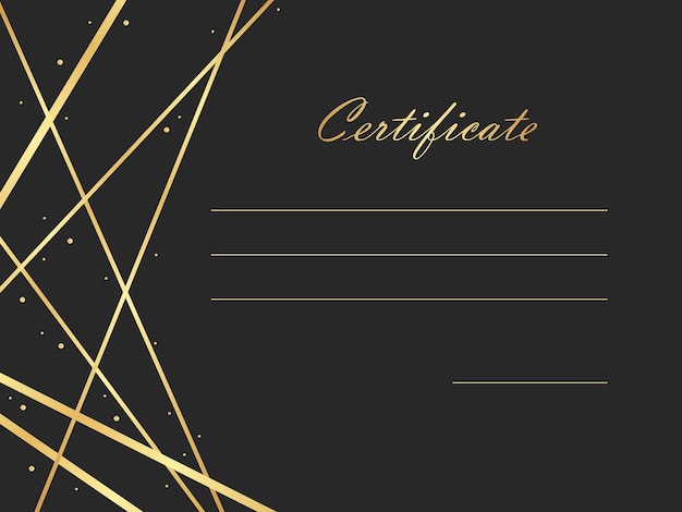 marco de línea de oro de lujo certificado de diploma antecedentes