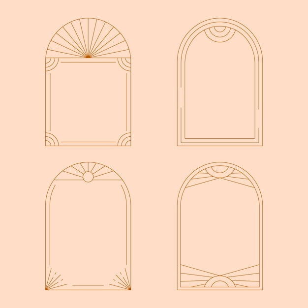 Marco lineal minimalista de diseño plano