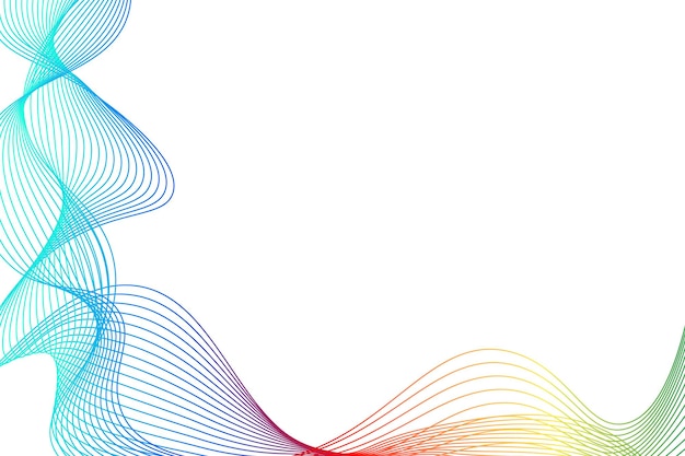 Marco de líneas onduladas multicolores abstractas Arte de líneas creativas Banner corporativo Lugar para texto Vector