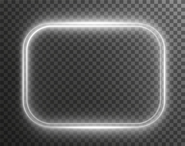 Marco de luz blanca PNG hecho de líneas abstractas blancas claras sobre un fondo transparente