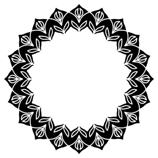 Marco de mandala con adorno floral abstracto