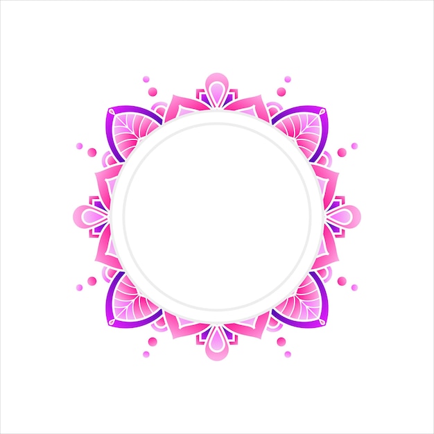 Marco de mandala rosado geométrico con diseño circular
