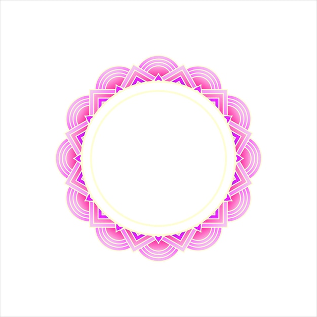 Marco de mandala rosado geométrico con diseño circular