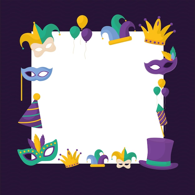 El marco de Mardi Gras