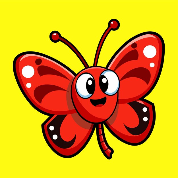 Vector marco de mariposa dibujado a mano plano elegante pegatina de dibujos animados icono concepto ilustración aislada