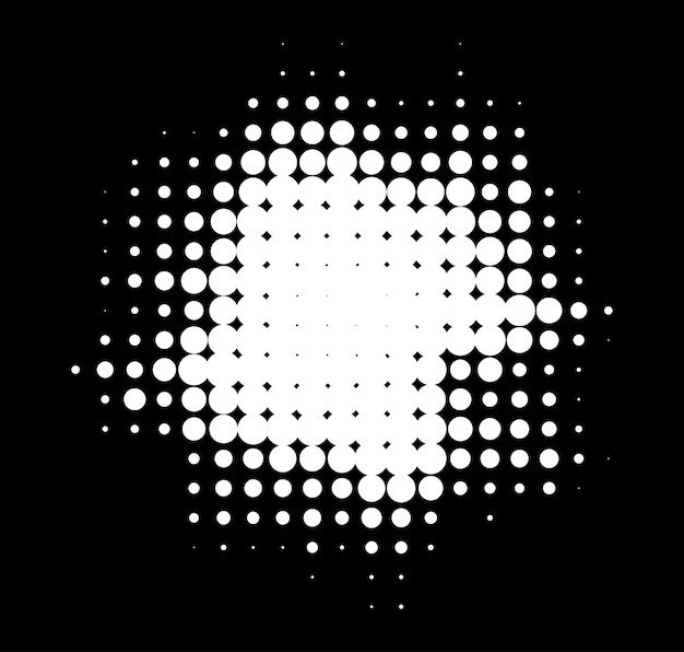 Marco de medio tono grunge blanco círculo puntos de fondo textura abstracta manchada medio tono grungy vector