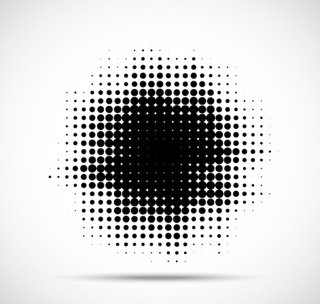 Marco de medio tono grunge Puntos circulares de fondo Textura abstracta manchada Semitono grunge Vector