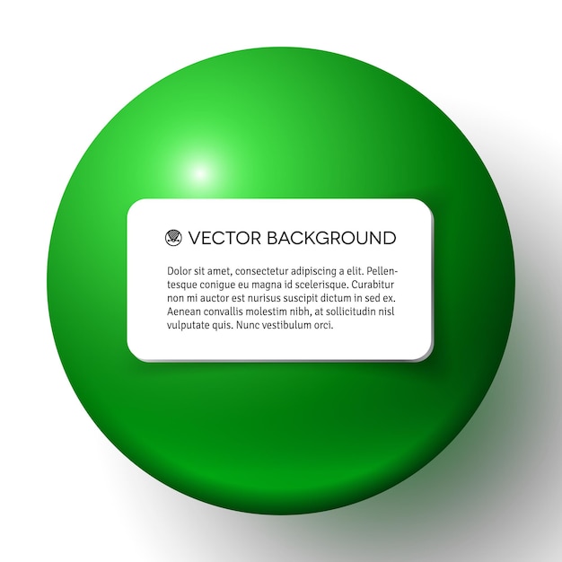 Vector marco mínimo abstracto con bola verde
