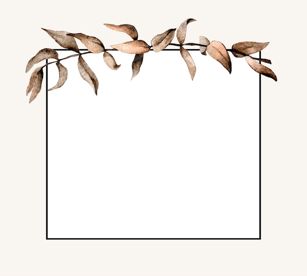 Marco de moda con hojas de eucalipto acuarela para el diseño de decoración