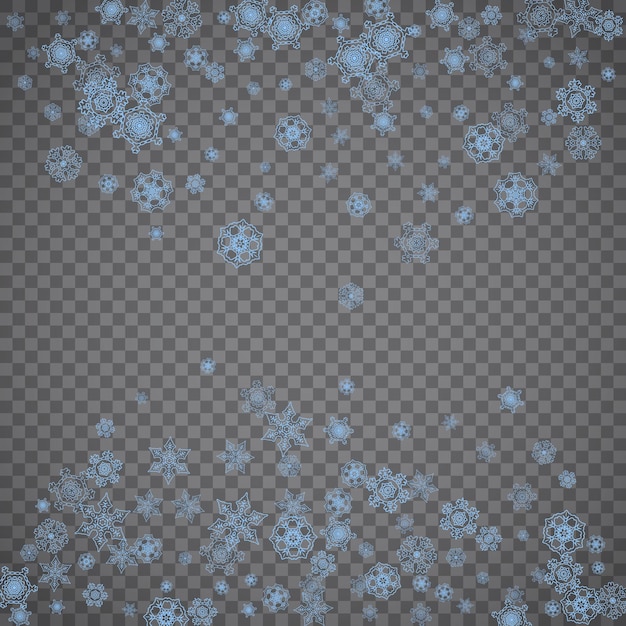 Marco de Navidad y año nuevo con copos de nieve.