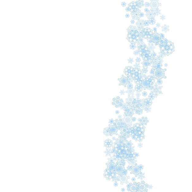 Marco de Navidad y año nuevo con copos de nieve.