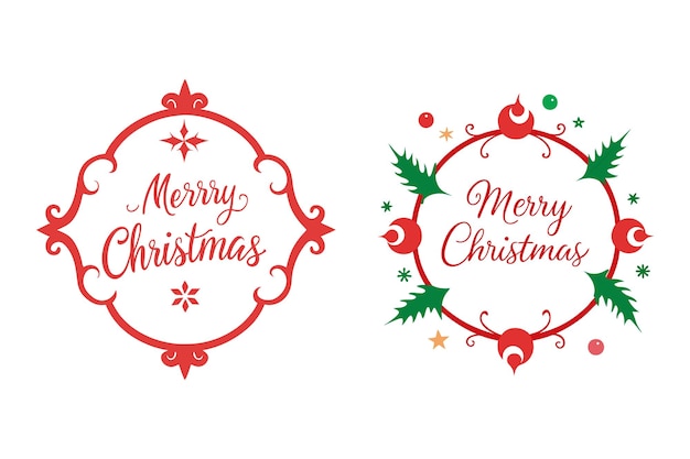 Marco de Navidad con texto caligráfico de Feliz Navidad