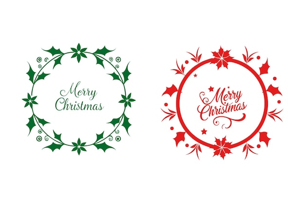 Marco de Navidad con texto caligráfico de Feliz Navidad