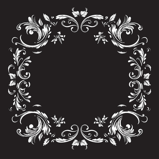 Marco negro adornado victoriano para logotipos icónicos Fusión clásica Logotipo de marco decorativo artístico