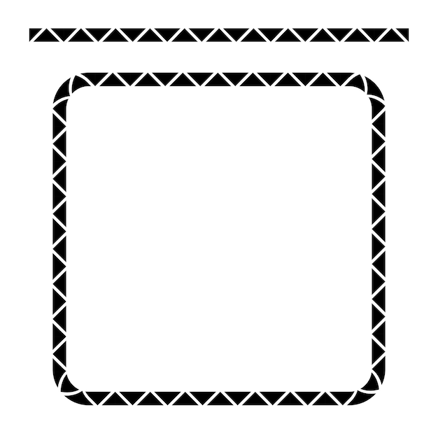 Marco negro cuadrado de esquina redondeada, aislado en blanco