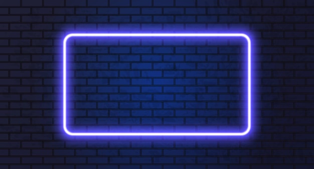 Marco de neón para tu diseño. Signo de luces. fondo de neón abstracto para letrero o cartelera. Forma de contorno de brillo geométrico o líneas brillantes de láser. ilustración vectorial