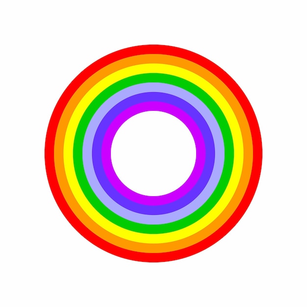 Marco o borde Arco iris y color de fondo blanco con línea de rayas y formas onduladas Publicación LGBT