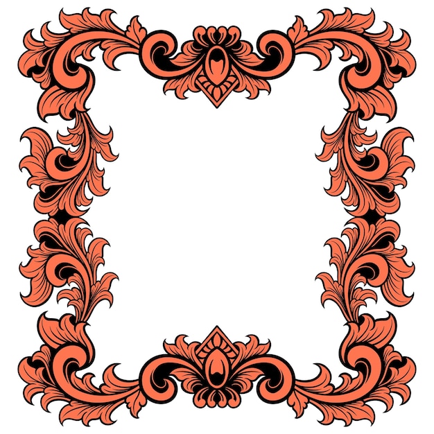 Marco ornamental clásico para la ilustración vectorial de la boda