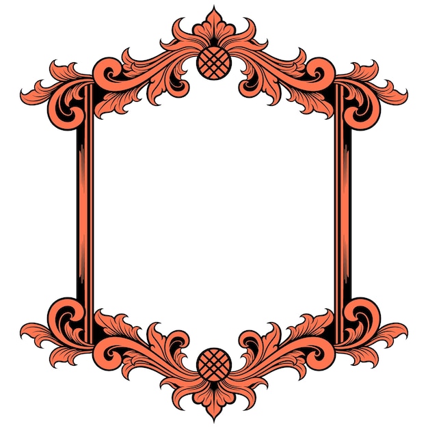 Marco ornamental clásico para la ilustración vectorial de la boda
