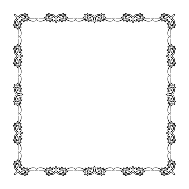 marco ornamental dibujado a mano por vector sobre fondo blanco