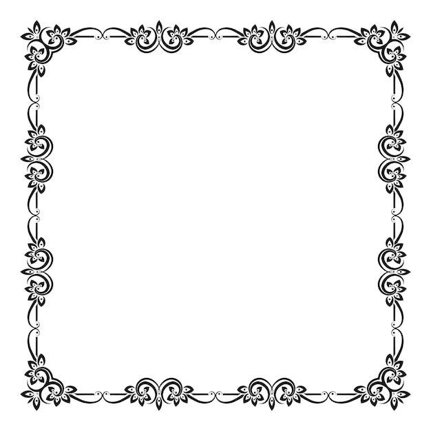marco ornamental dibujado a mano por vector sobre fondo blanco