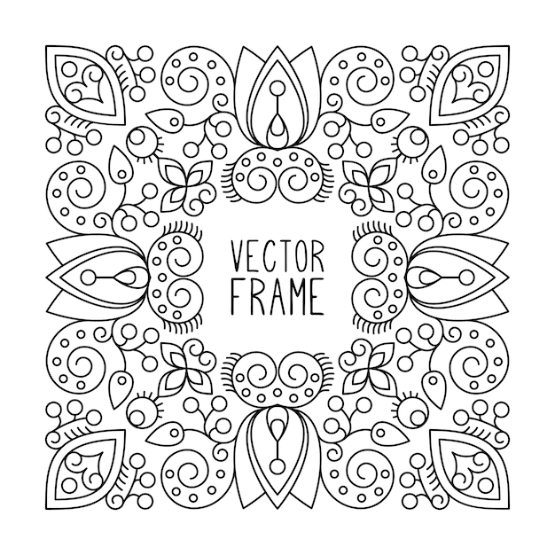 Vector marco ornamental dibujado a mano