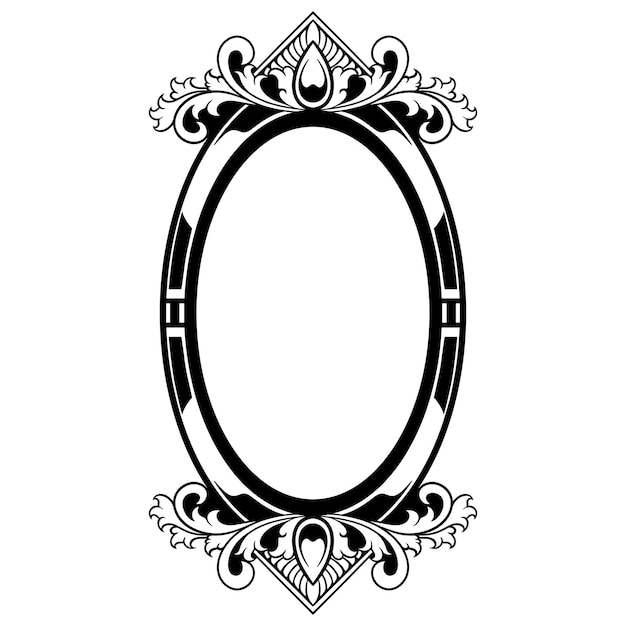 Marco ornamental de espejo vectorial