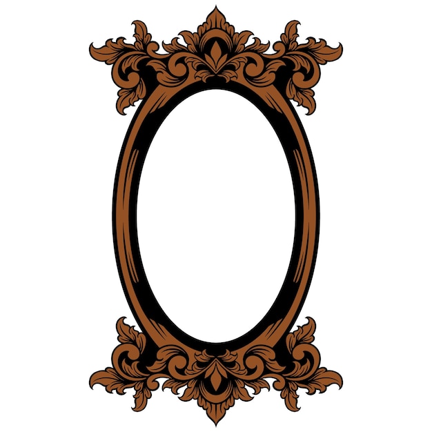 Marco ornamental de espejo vectorial