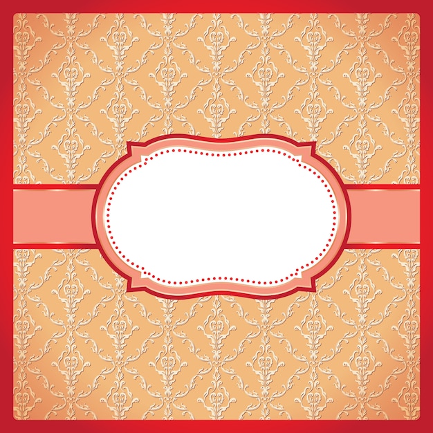 Marco ornamental punteado rojo
