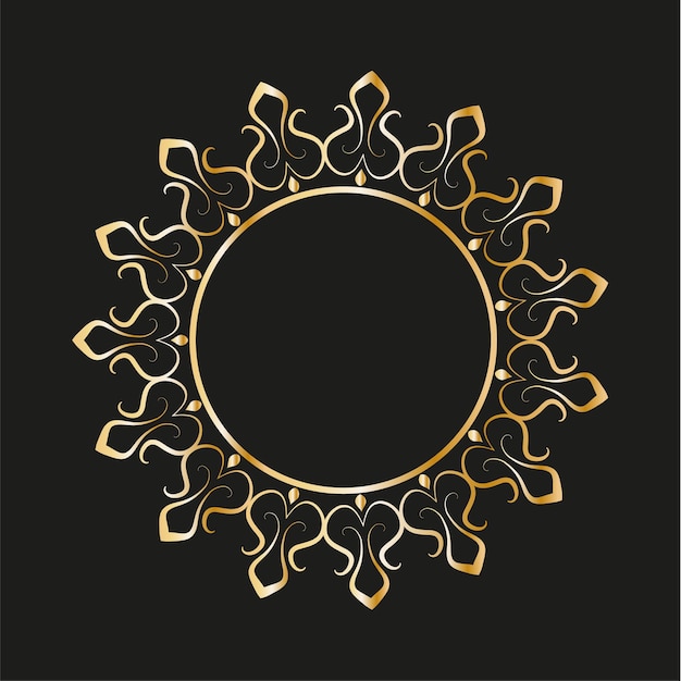 Marco ornamental redondo, ilustración vectorial.