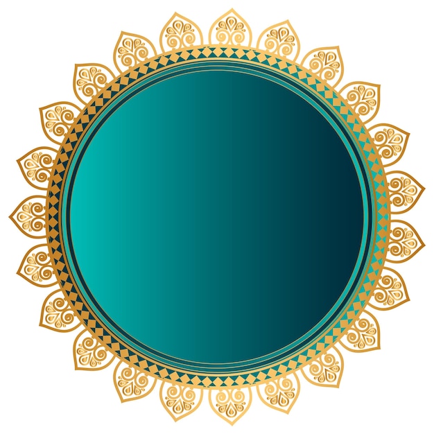 Marco ornamental de teal y oro