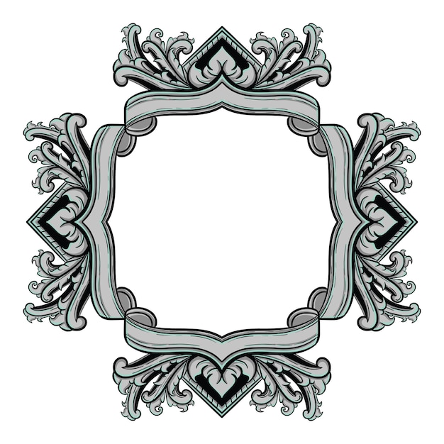 Marco Ornamento Decoración Invitación de boda Lujo vintage Fondo transparente