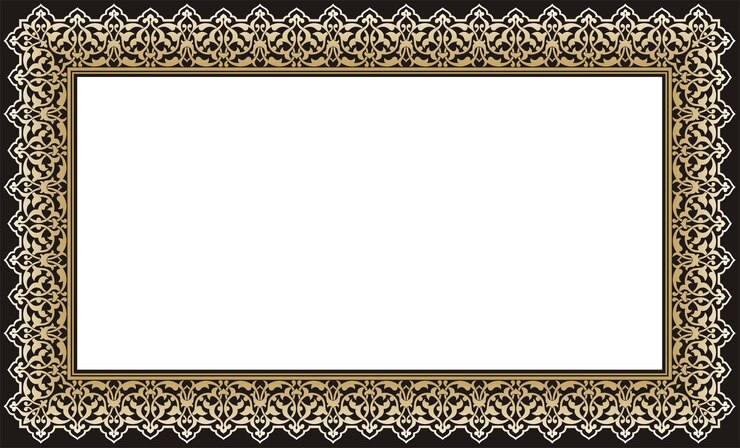 un marco de oro con borde de forma rectangular elementos de estilo oriental ornamento árabe