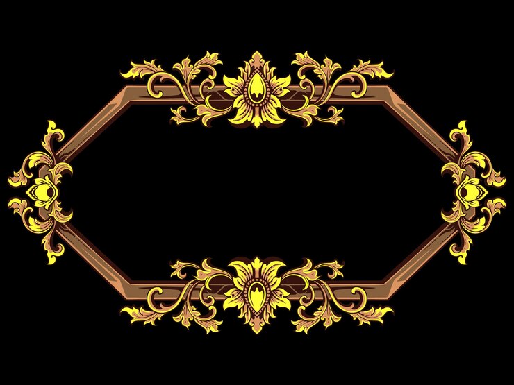 Vector un marco de oro con un diseño de oro en él