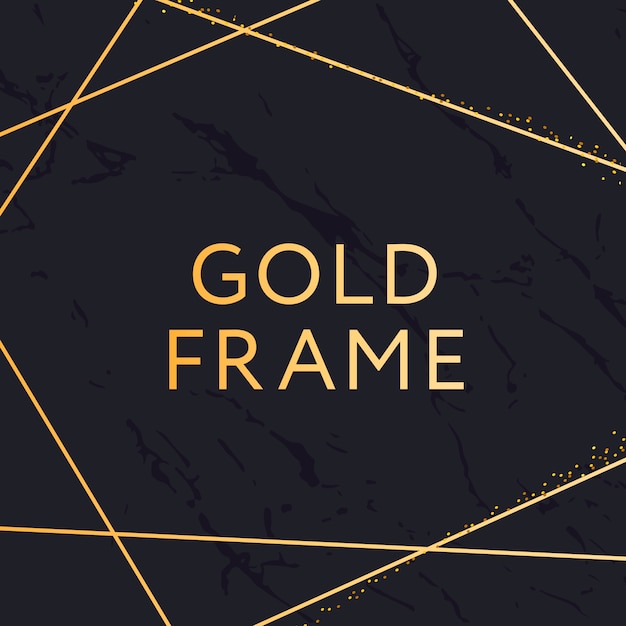 Marco de oro forma geométrica minimalismo vector diseño banner