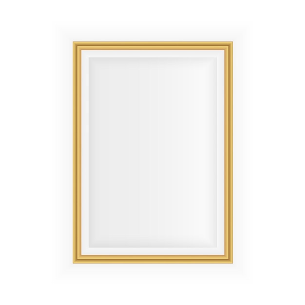 Marco de oro realista aislado sobre fondo gris Perfecto para sus presentaciones Ilustración vectorial