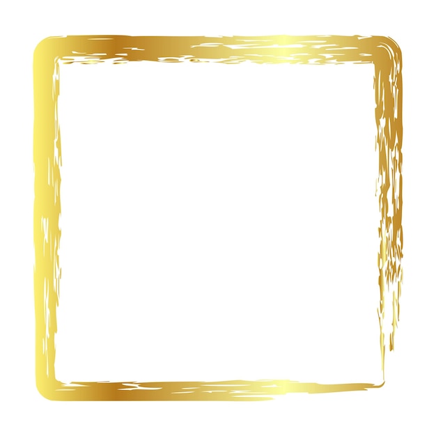 Marco ovalado simple vector dorado dorado de crayón en fondo blanco