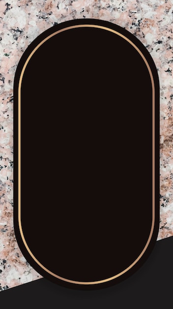 Marco ovalado en vector de fondo de mármol