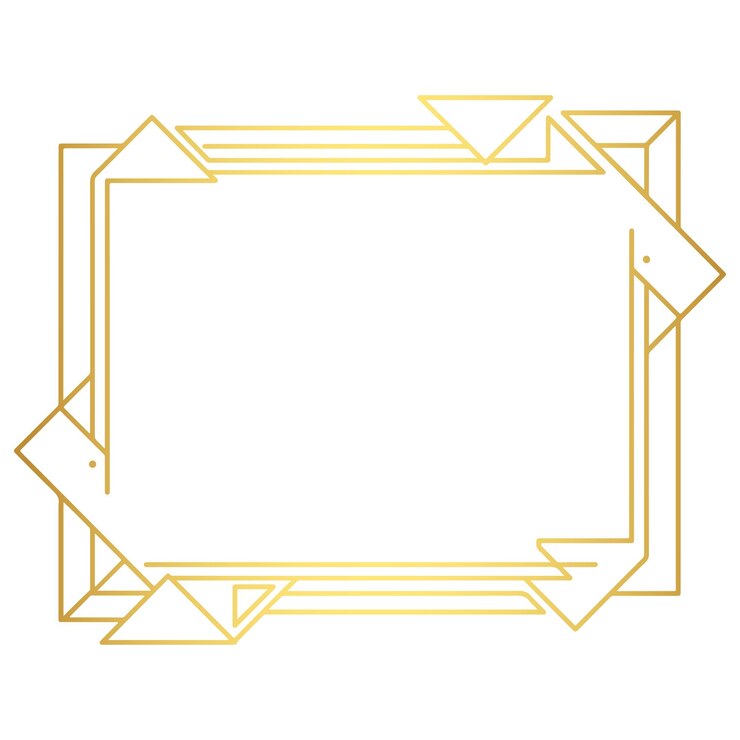 Marco de pájaro de origami dorado minimalista moderno en estilo lineal geométrico ideal para marcas de lujo