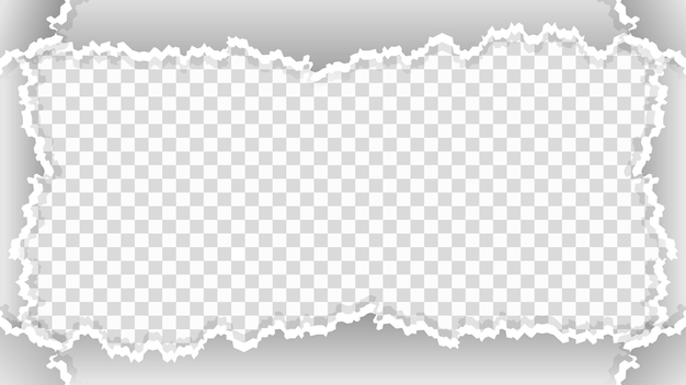Marco de papel roto con fondo central transparente